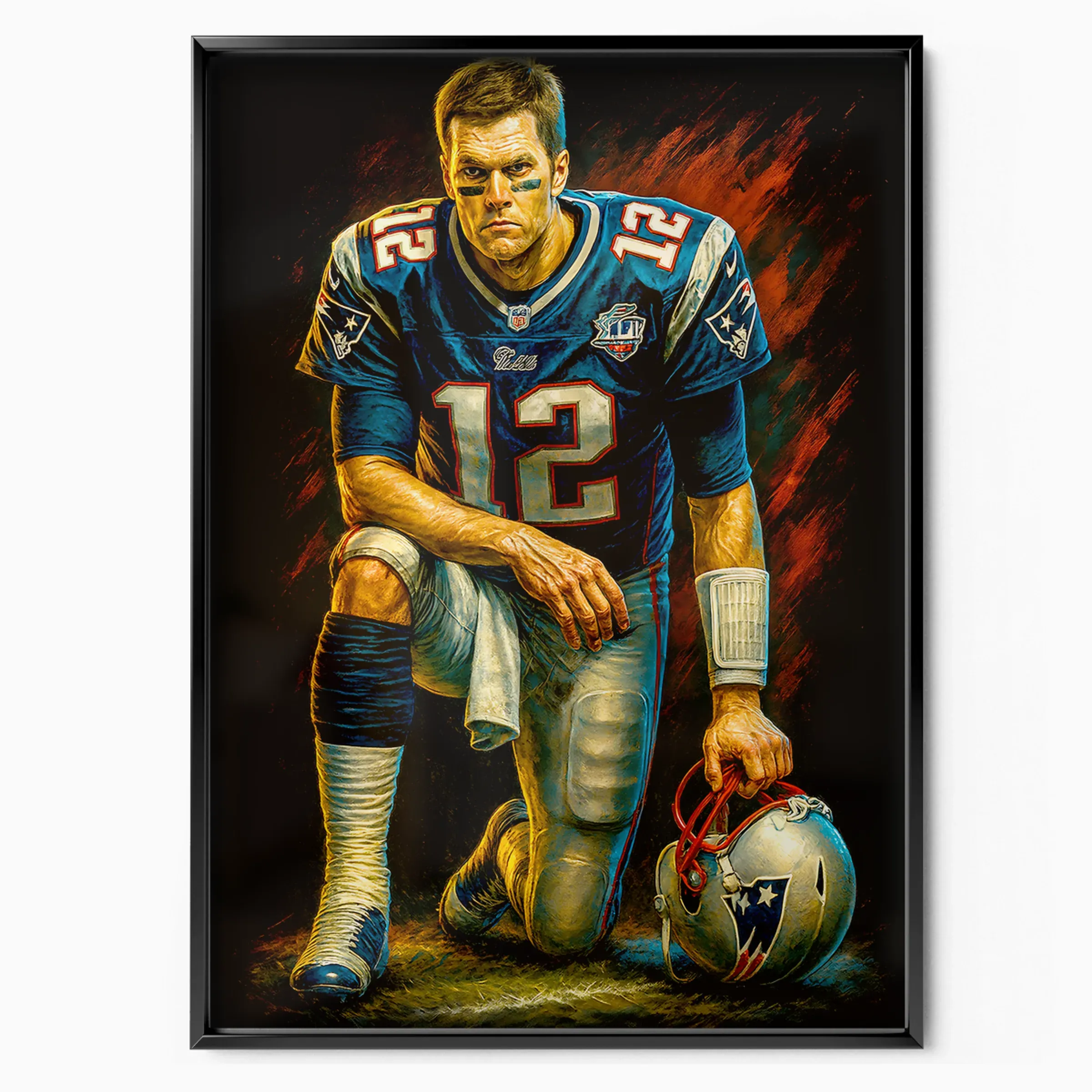 Tom Brady Poster - Patriots Kneeling poster, museum grade matte print