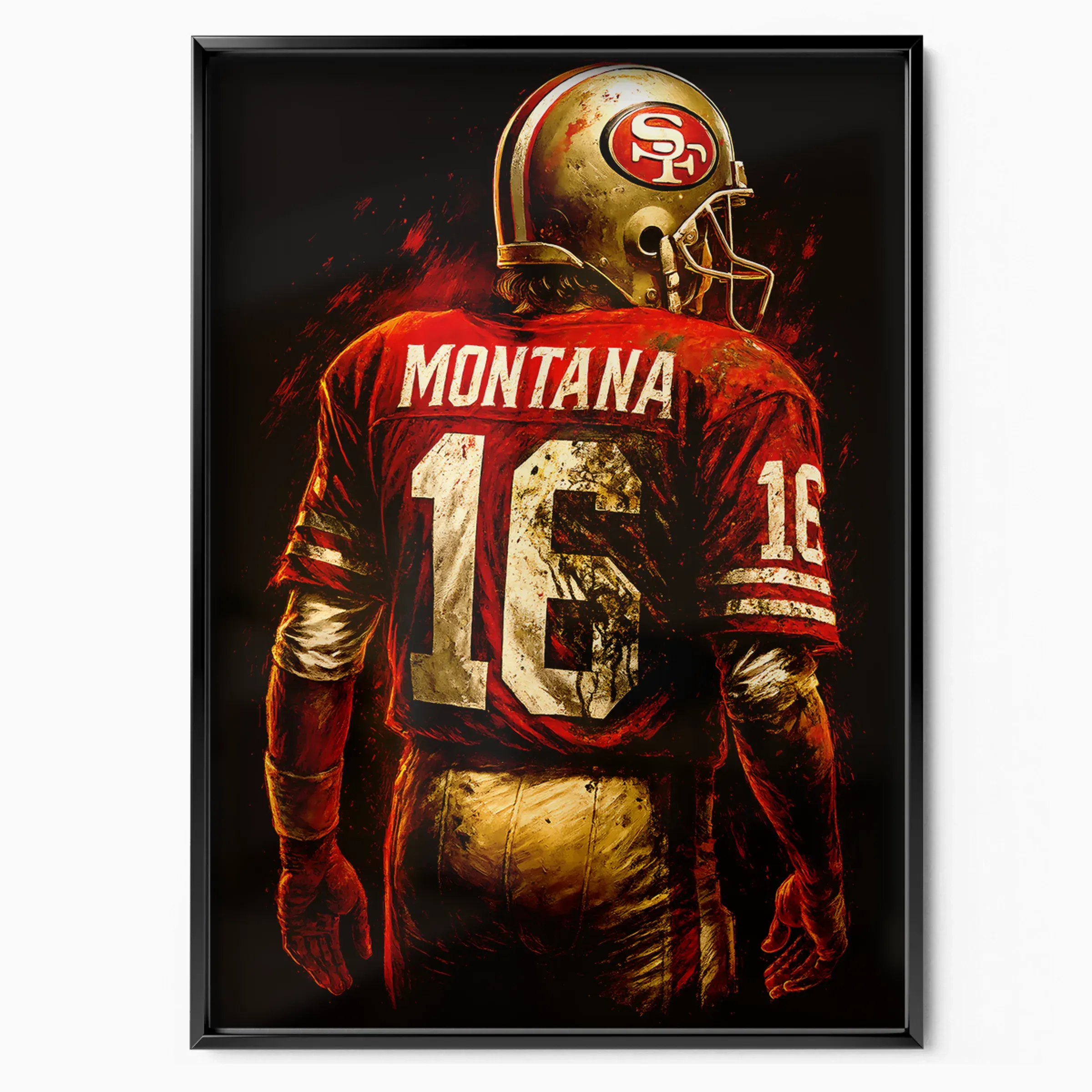 Joe Montana Poster - 49ers Nameplate poster, museum grade matte print