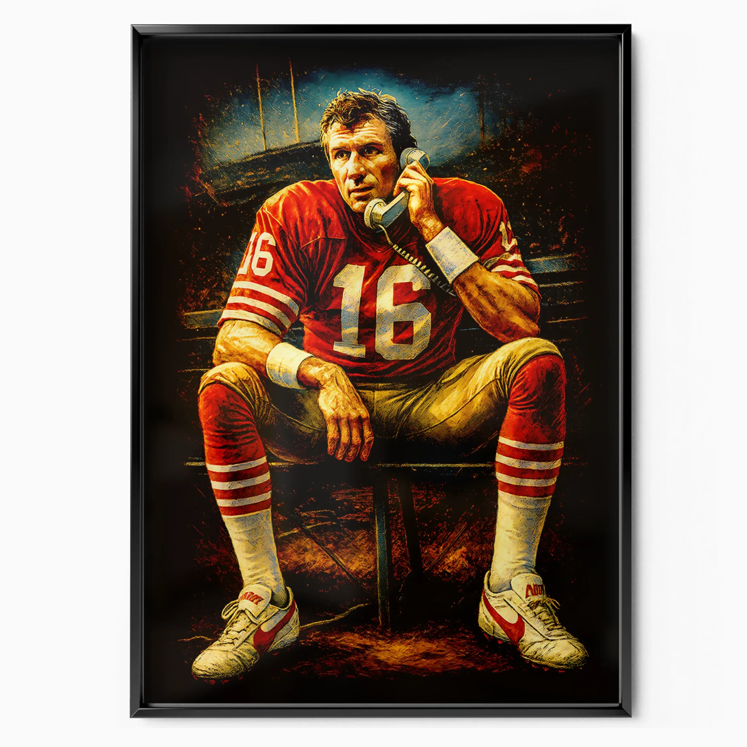 Joe Montana Poster - 49ers Sideline poster, museum grade matte print