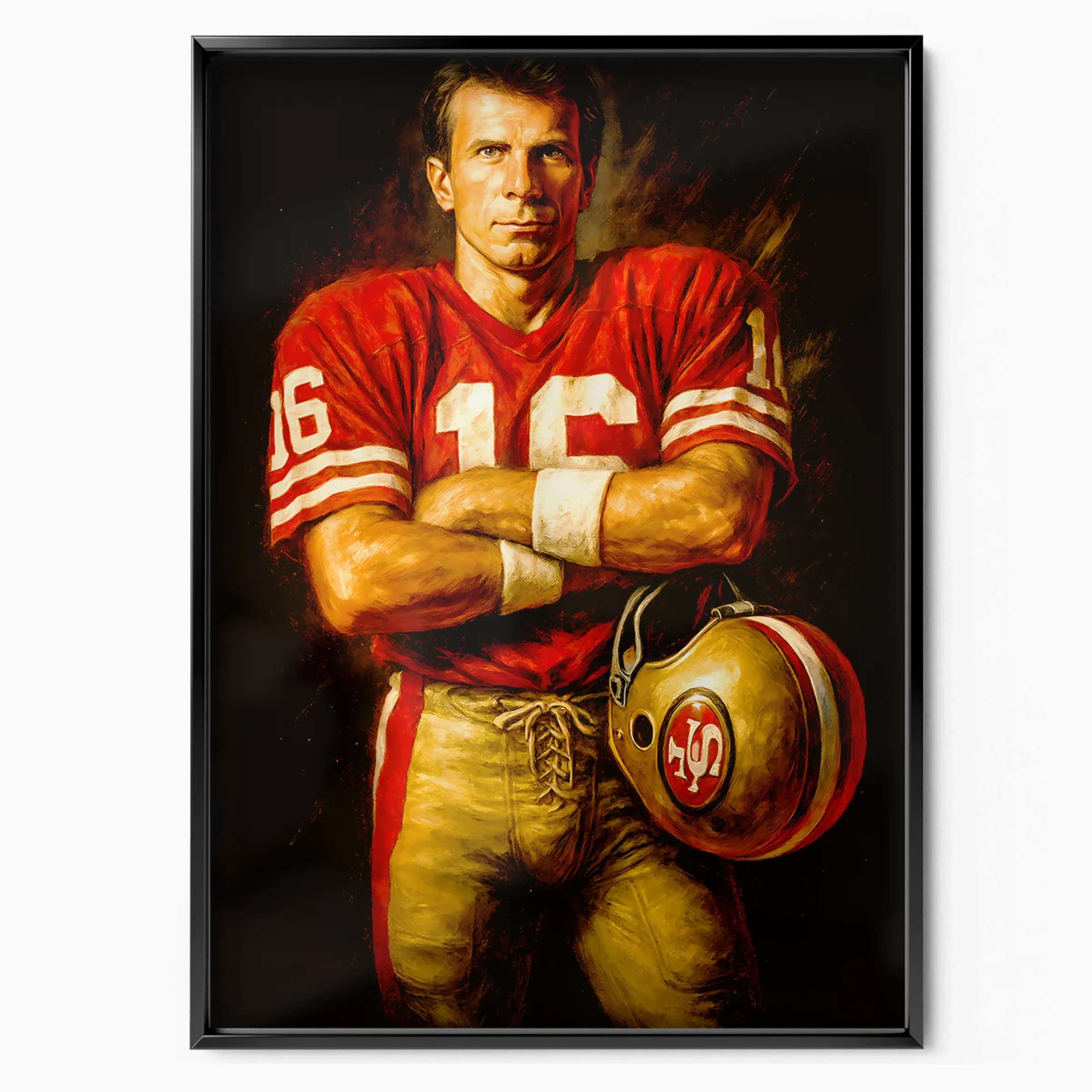 Joe Montana Poster - 49ers Portrait poster, museum grade matte print