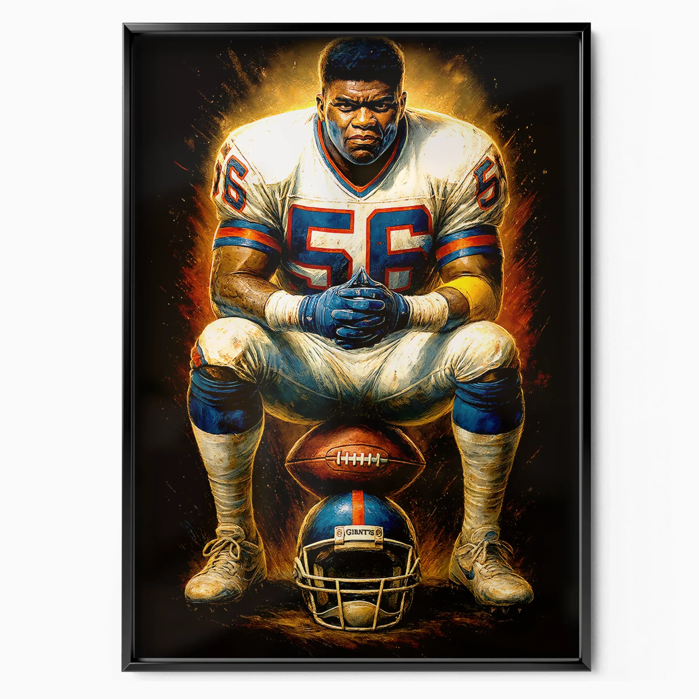 Lawrence Taylor Poster - Giants Kneeling poster, museum grade matte print