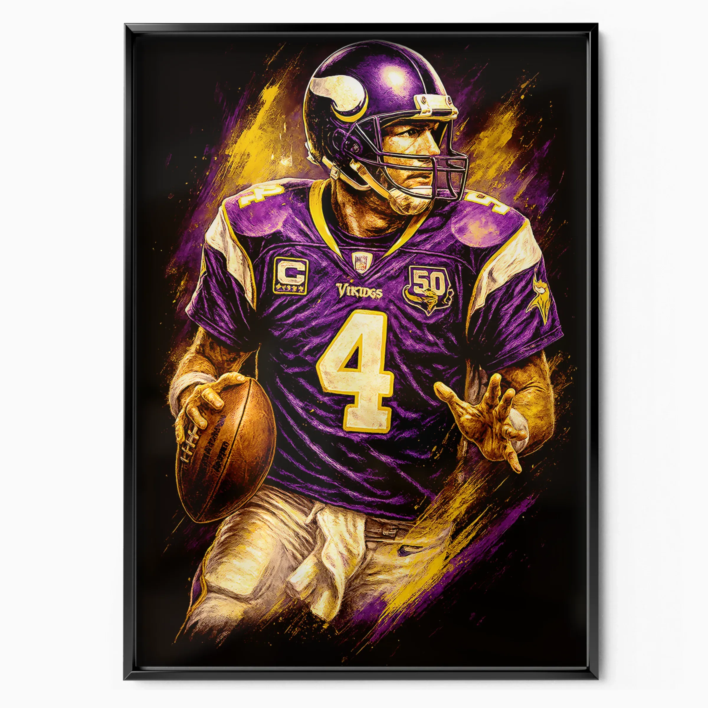 Brett Favre Poster - Vikings Scramble poster, museum grade matte print