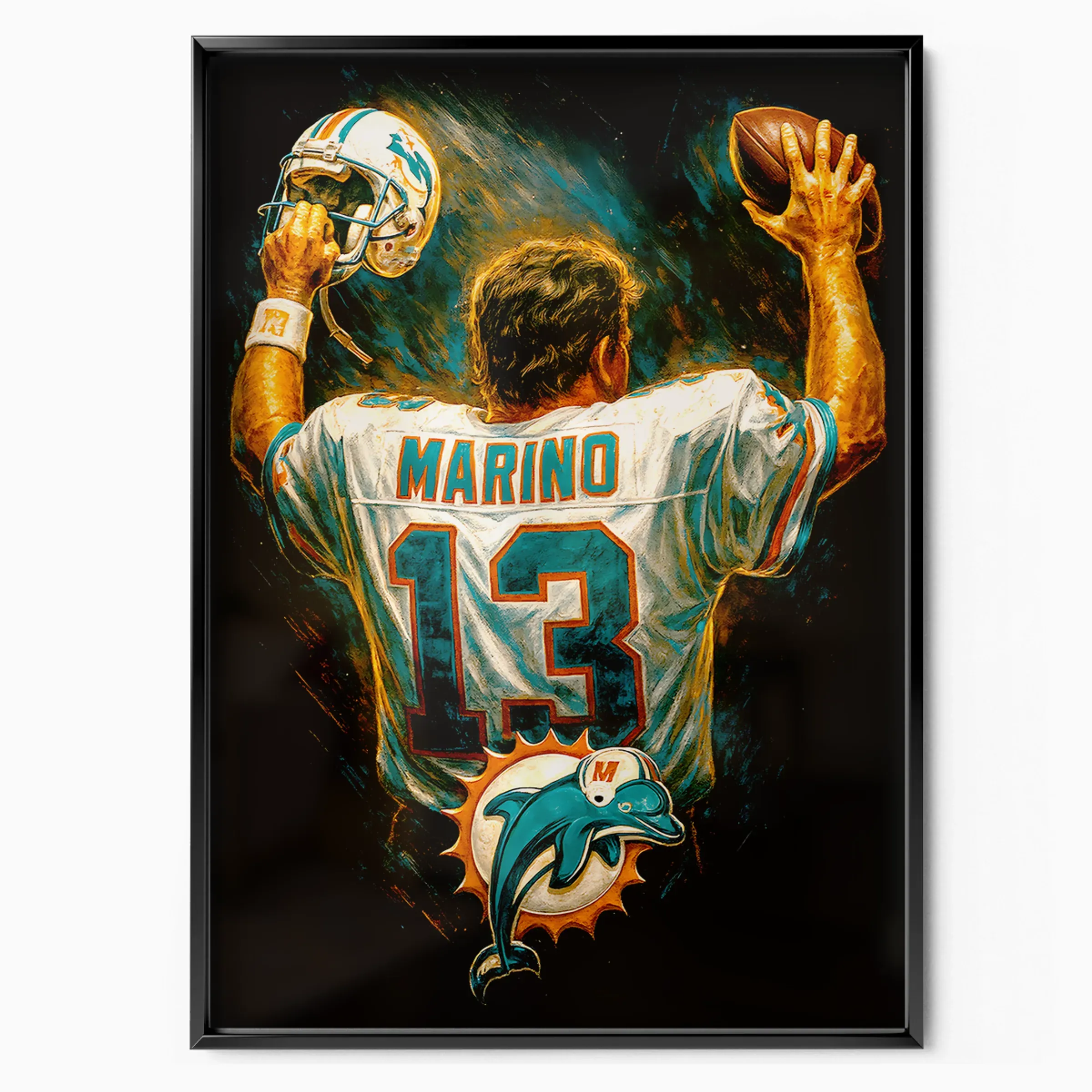 Dan Marino Poster - Dolphins Nameplate poster, museum grade matte print