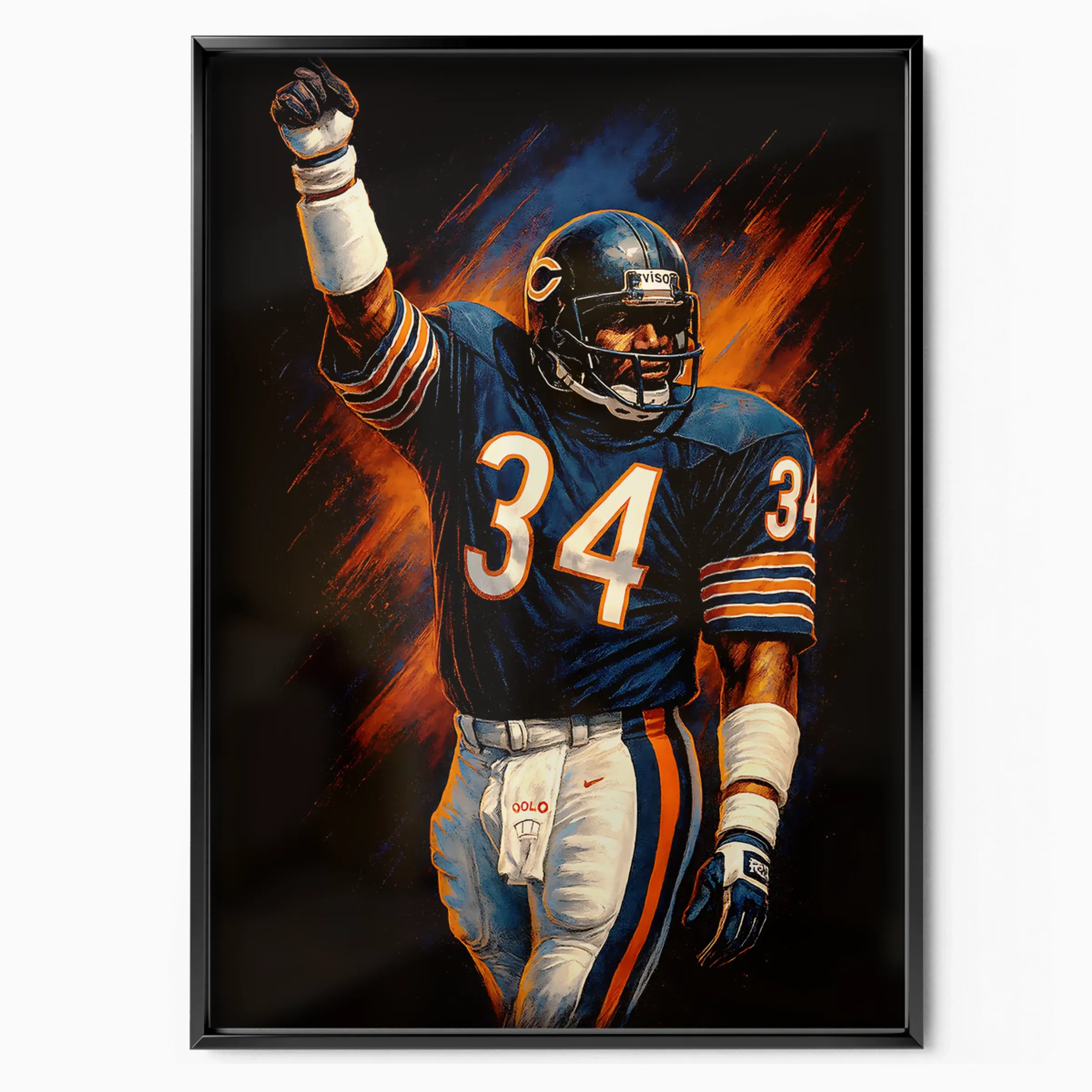 Walter Payton Poster - Bears Pointing poster, museum grade matte print